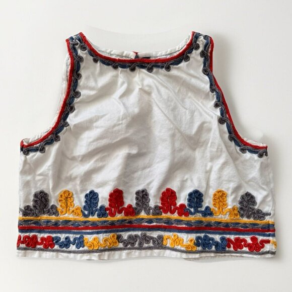 Glamorous Embroidered Crop Top Size Small Split Open Back Festival - Picture 2 of 8